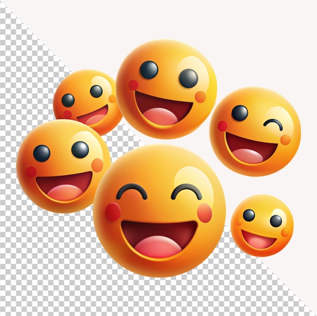 Happy face emoji op een doorzichtige achtergrond