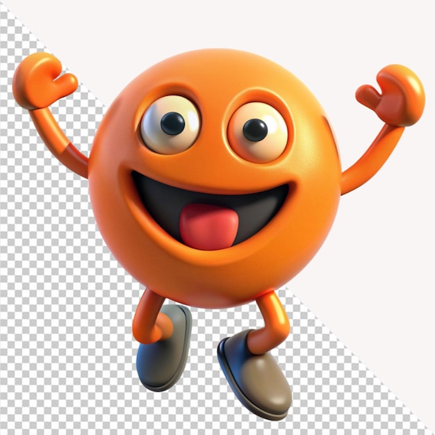 PSD happy face emoji on transparent background