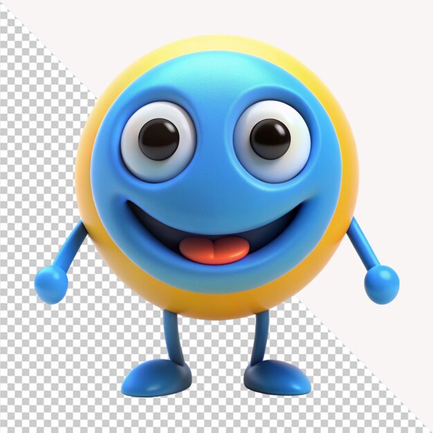 PSD happy face emoji on transparent background