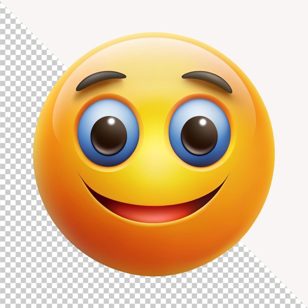 Happy face emoji on transparent background