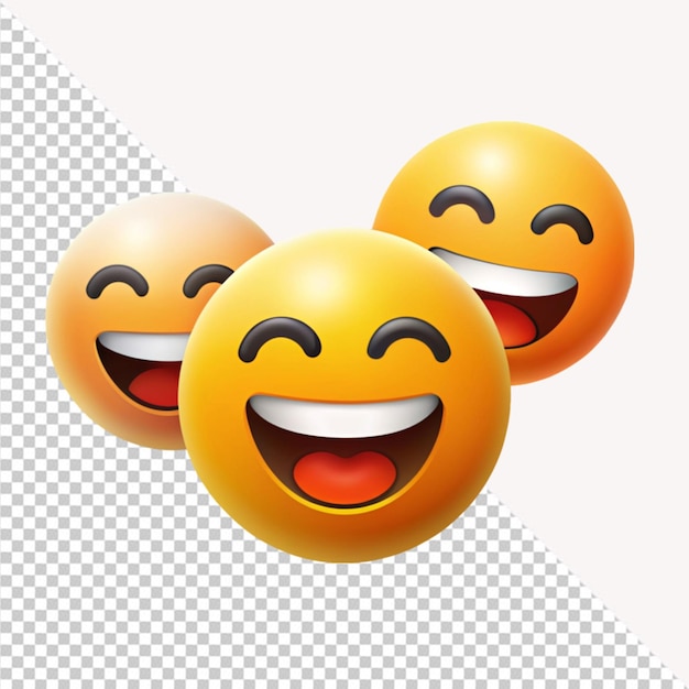 PSD happy face emoji on transparent background