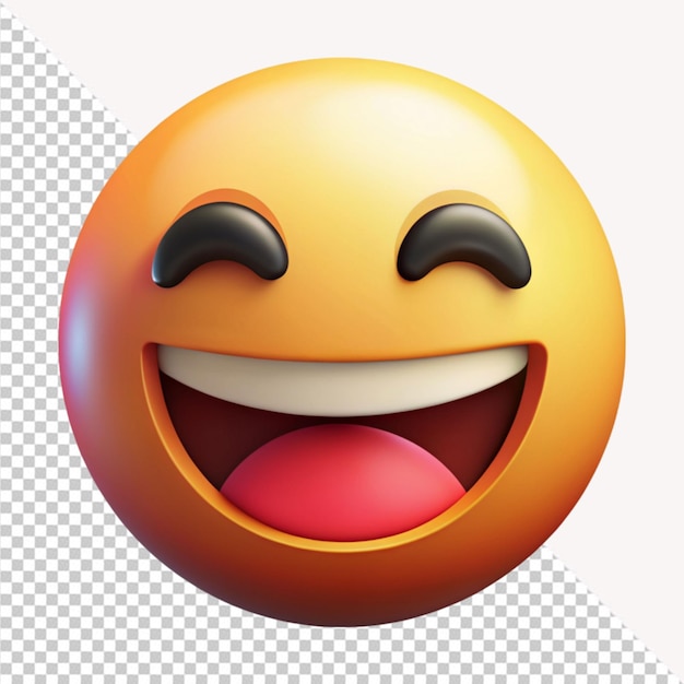 PSD happy face emoji on transparent background