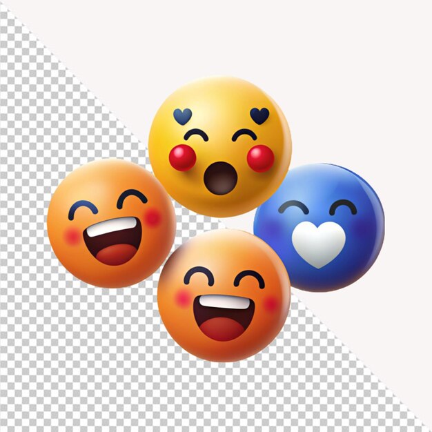 PSD happy face emoji on transparent background