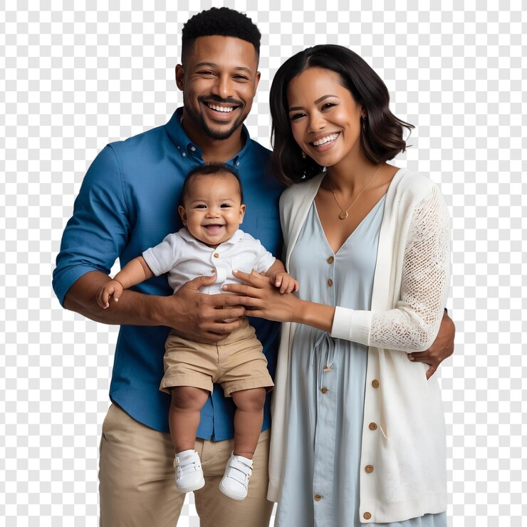 PSD happy family portrait