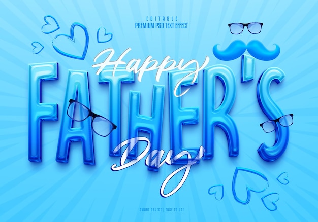 happy father day editable premium psd text effect