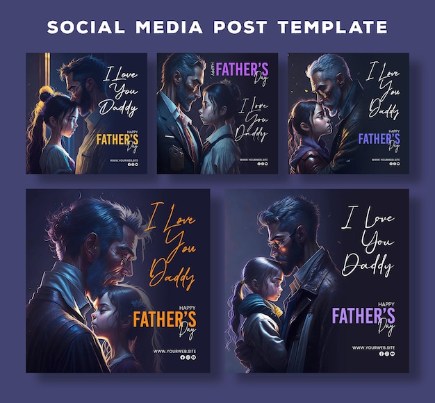 Happy father day poster template