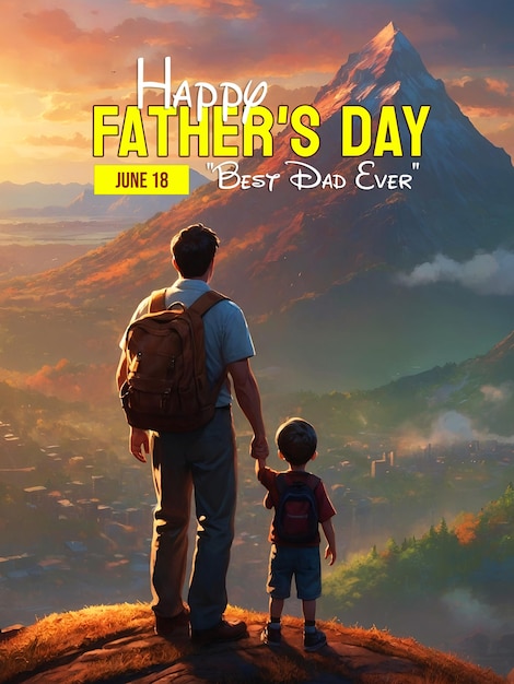 PSD happy father day social media banner