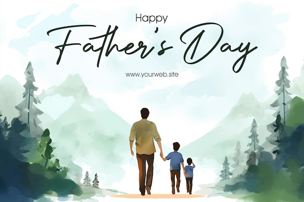 PSD happy father's day background and banner design