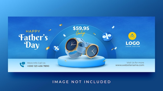 Happy father's day offer banner template