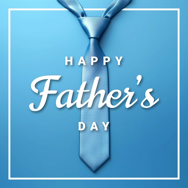 PSD happy father's day poster with blue tie