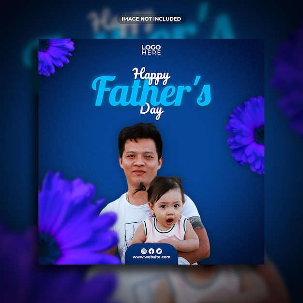 Happy father's day social media post template design