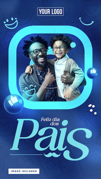 PSD happy father039s day stories template