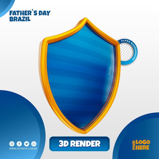 PSD happy fathers day 3d logo brazil dia dos pais for brazilian companies