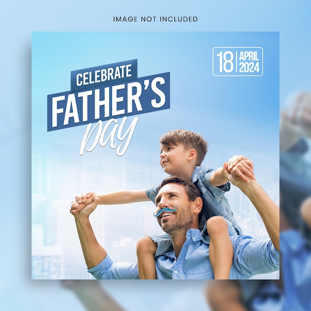 PSD modello di social media di happy fathers day celebration flyer