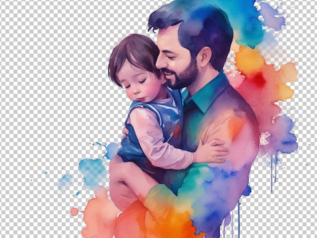 Happy fathers day painting in watercolor