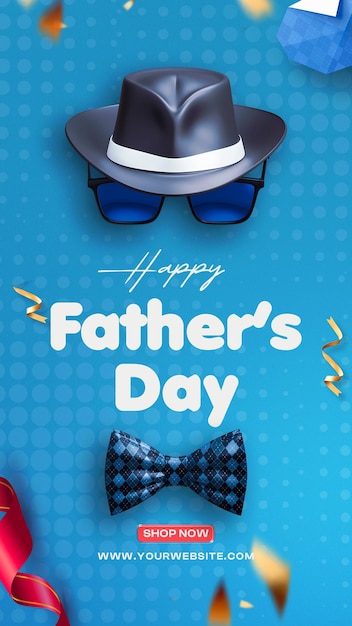 PSD happy fathers day sale advertising instagram story design template