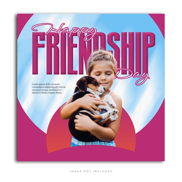 PSD happy friendship day greeting card social media instagram post banner