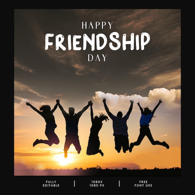 PSD happy friendship day social media post template banner