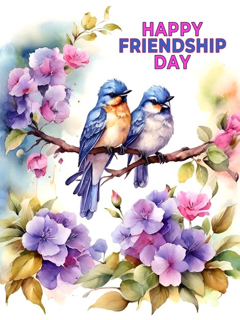 PSD happy friendship day watercolor background