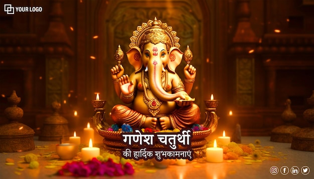 Happy Ganesh Chaturthi banner template