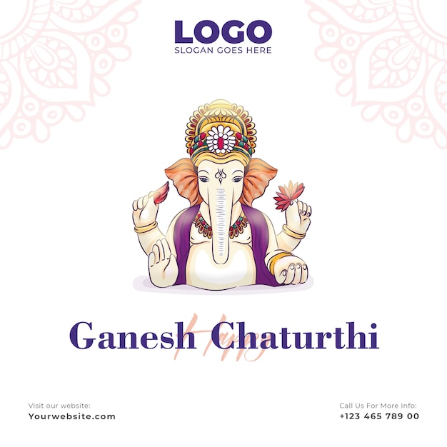 마케팅을 위한 Happy Ganesh Chaturthi 크리에이티브 템플릿 디자인