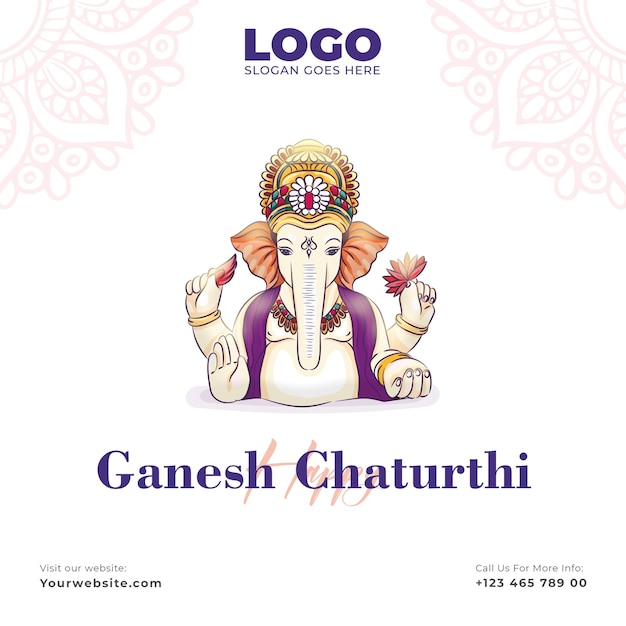 PSD happy ganesh chaturthi creative template design for marketing