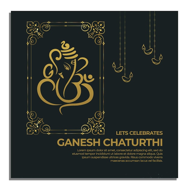 Happy ganesh chaturthi hindu festival psd post