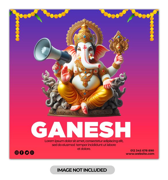 PSD happy ganesh chaturthi social media post