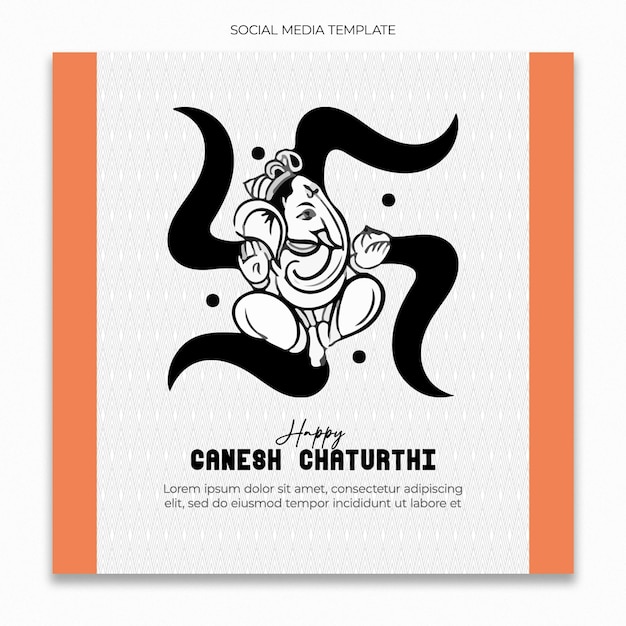 Instagram 게시물 피드용 Happy Ganesh Chaturthi 소셜 미디어 템플릿
