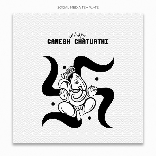 Happy ganesh chaturthi social media template for instagram post feed