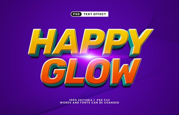 happy glow editable text effect with a good and happy text style