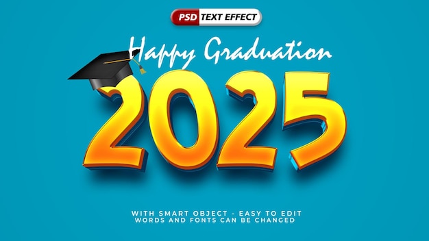 행복한 졸업 2025 텍스트 효과