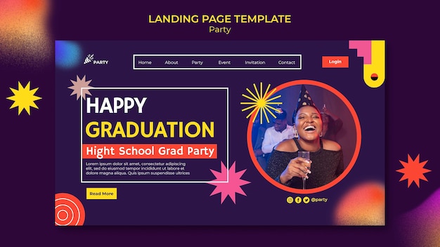 PSD happy graduation landing page template