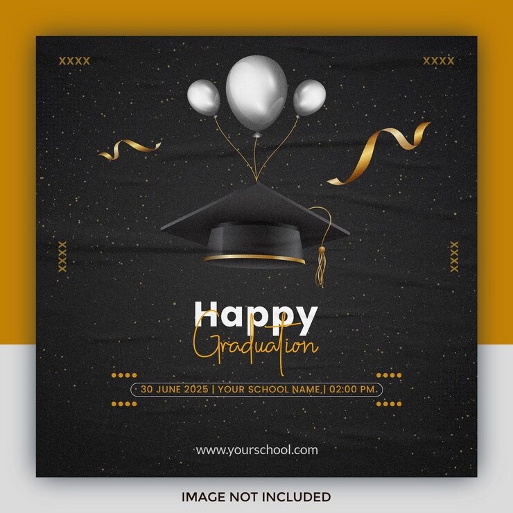 Happy graduation social media post template