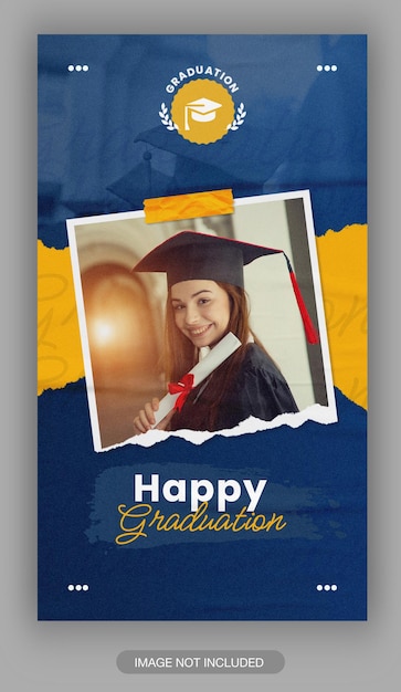 PSD happy graduation social media post template