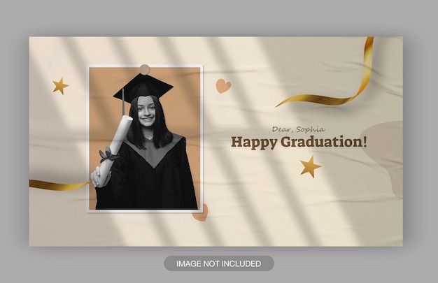 PSD happy graduation social media post template