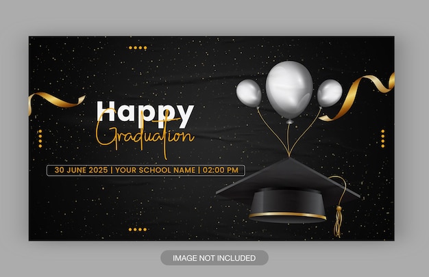 PSD happy graduation social media post template