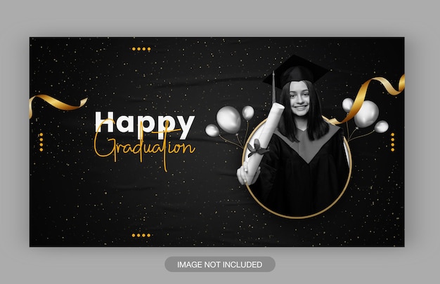 PSD happy graduation social media post template