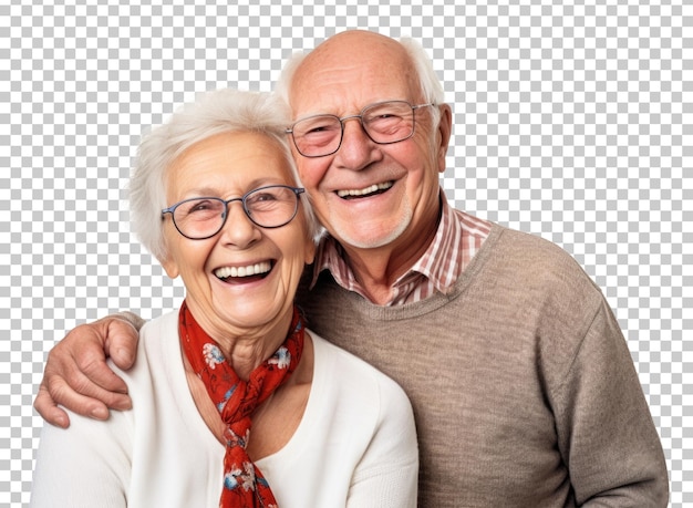 Happy grandparents isolated on transparent background