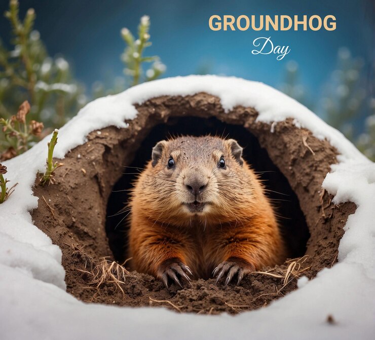 PSD happy groundhog day background