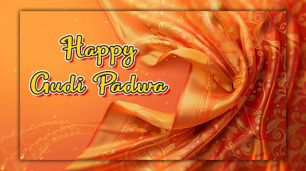 PSD happy gudi padwa maharastra nuovo anno giorno felice ugadi cultura indiana per il post sui social media