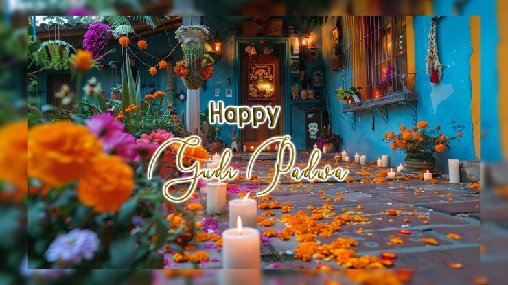 PSD happy gudi padwa traditional maharastra new year day background