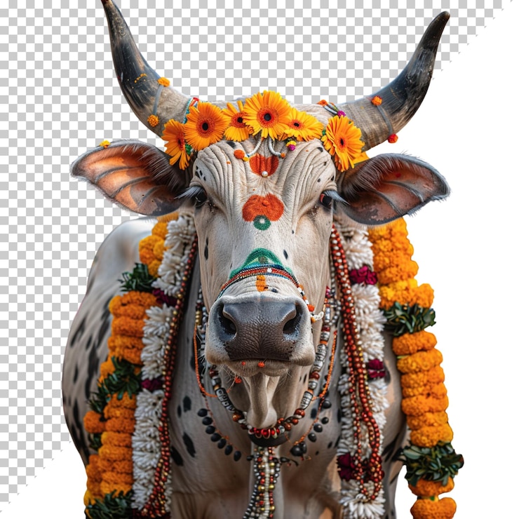 PSD happy gudi padwa traditional maharastra new year day on isolated transparent background