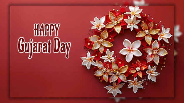 PSD happy gujarat day greeting background