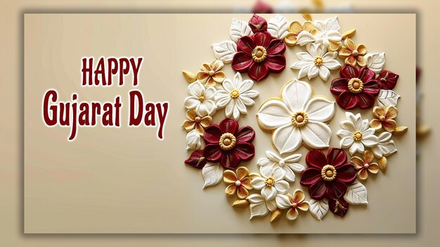 PSD happy gujarat day greeting background