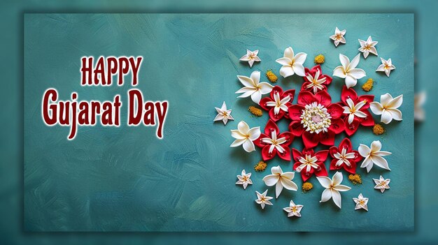 Happy gujarat day greeting background