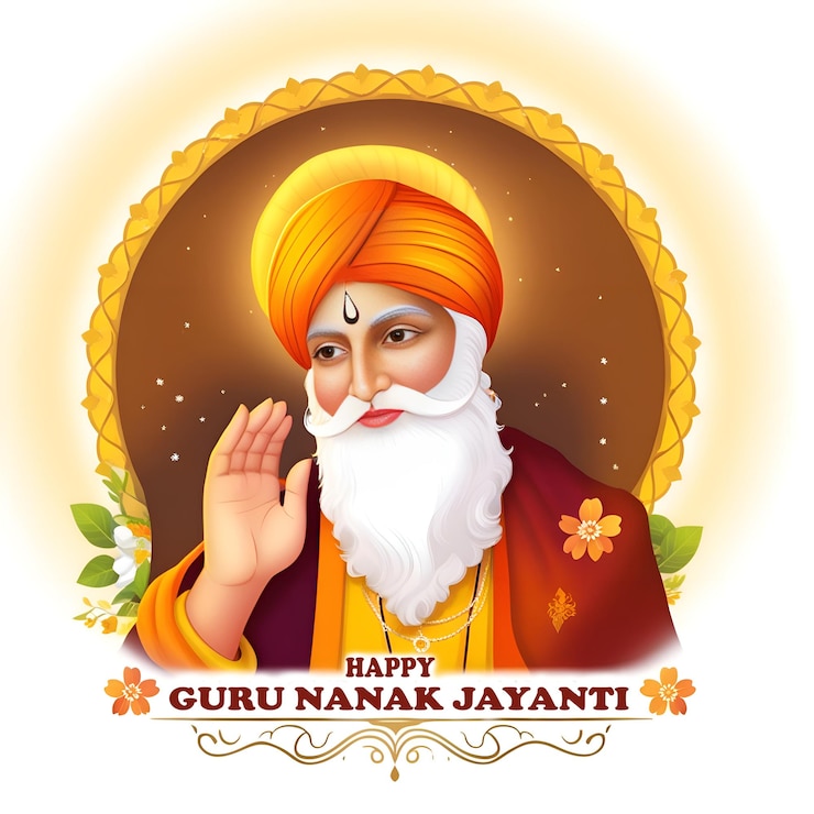 PSD happy gurpurab guru nanak jayanti festival of sikh celebration background