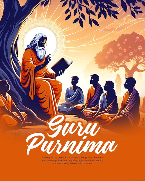 PSD happy guru purnima teachers day social media post banner template
