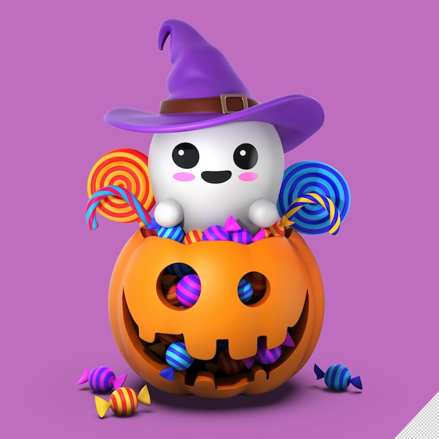 Happy halloween 3d render illustration