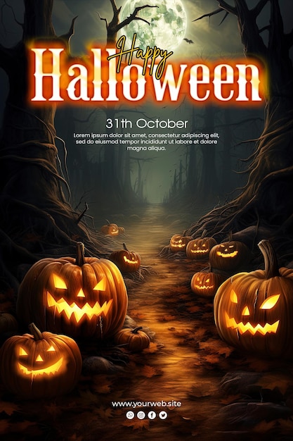 Sfondo di halloween felice e poster di halloween